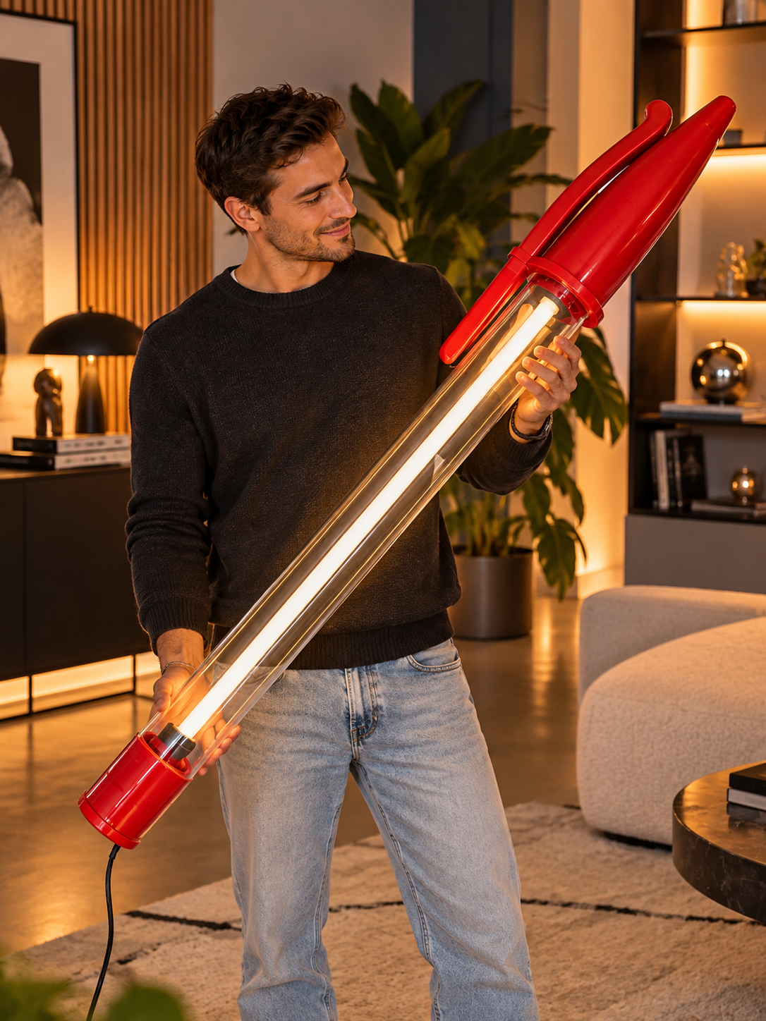 Lampe Stylo Géant Rouge  – Néon LED 140 cm