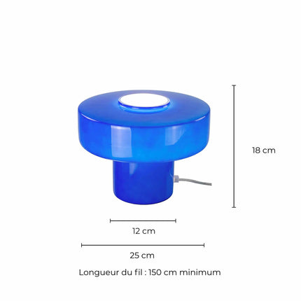 Lampe à poser verre coloré style rétro Foza