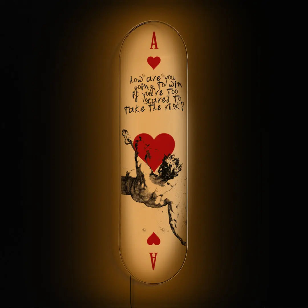 Skateboard Mural Lumineux "Ace of Hearts"