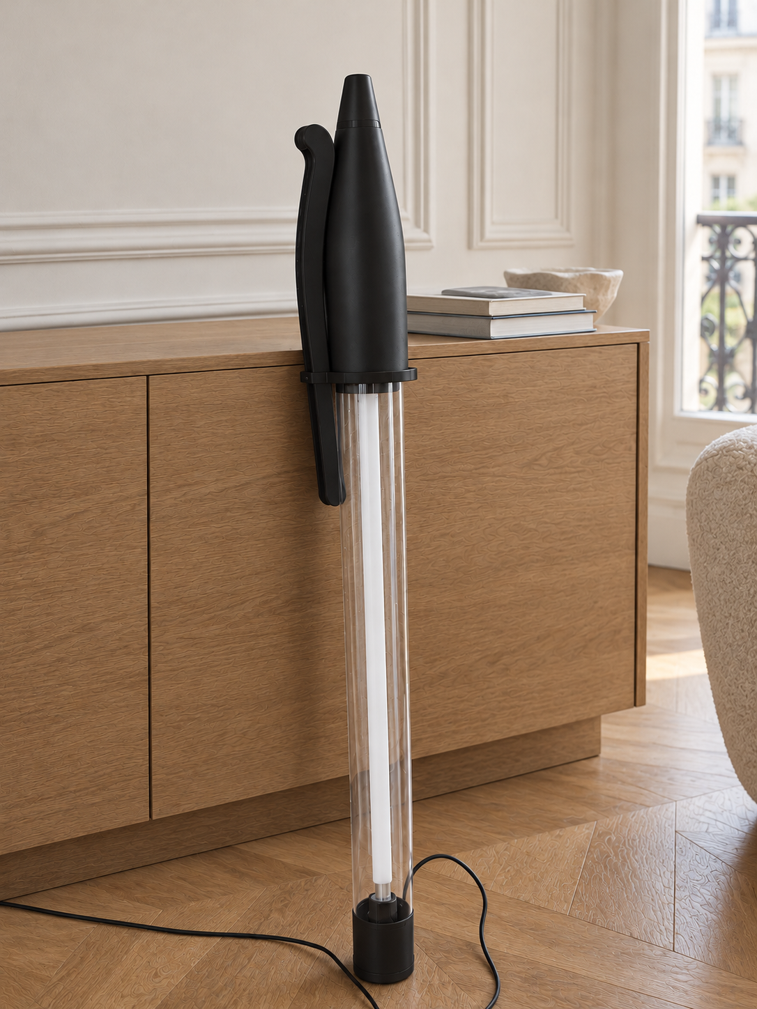 Lampe Stylo Géant NOIR  – Néon LED 140 cm