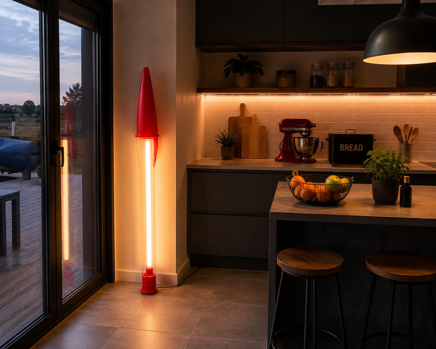 Lampe Stylo Géant Rouge  – Néon LED 140 cm