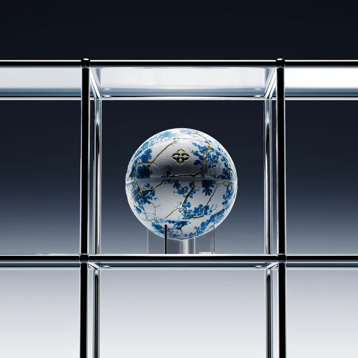 Ballon Design Kintsugi Bleu & Or – Édition Art Japonais – Comrade Berlin