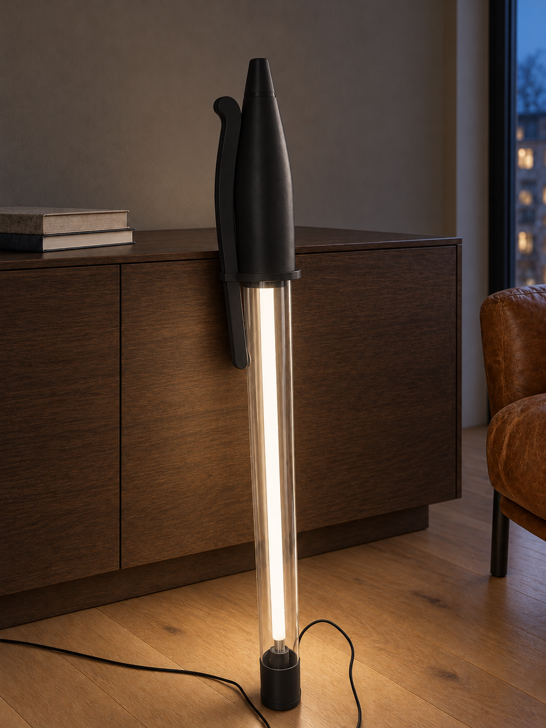 Lampe Stylo Géant NOIR  – Néon LED 140 cm