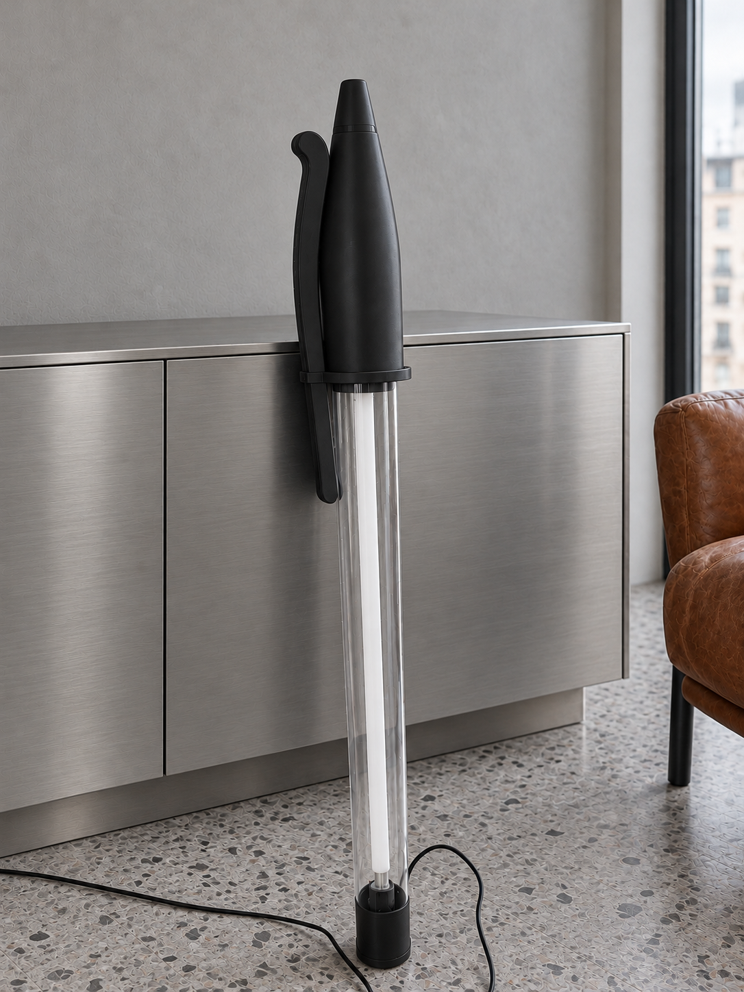 Lampe Stylo Géant NOIR  – Néon LED 140 cm