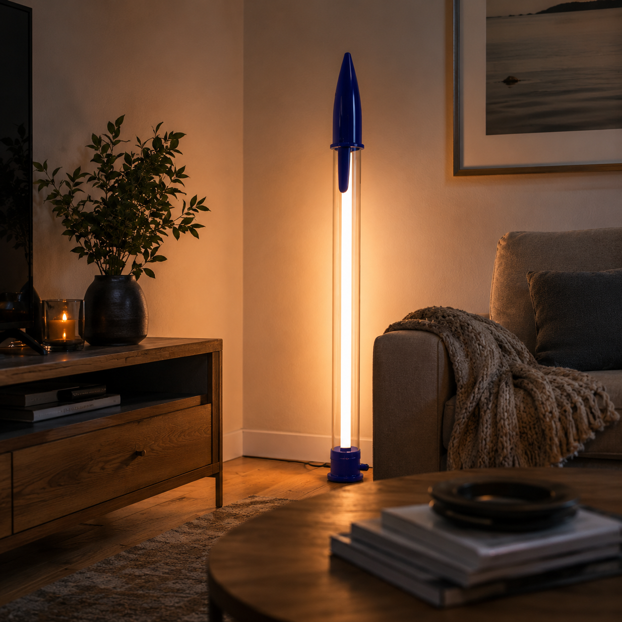 Lampe Stylo Géant Bleu  – Néon LED 140 cm
