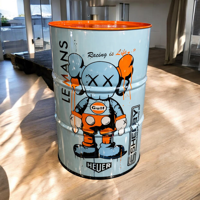 Bidon Racing Gulf x KAWS – Œuvre originale peinte à la main