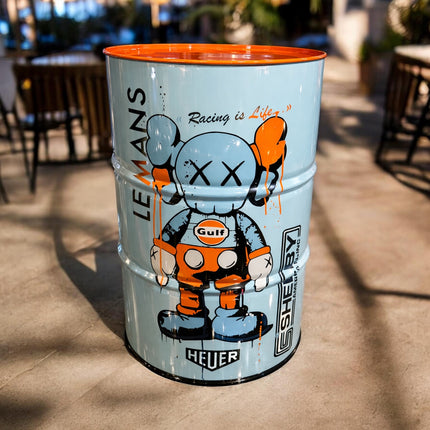 Bidon Racing Gulf x KAWS – Œuvre originale peinte à la main