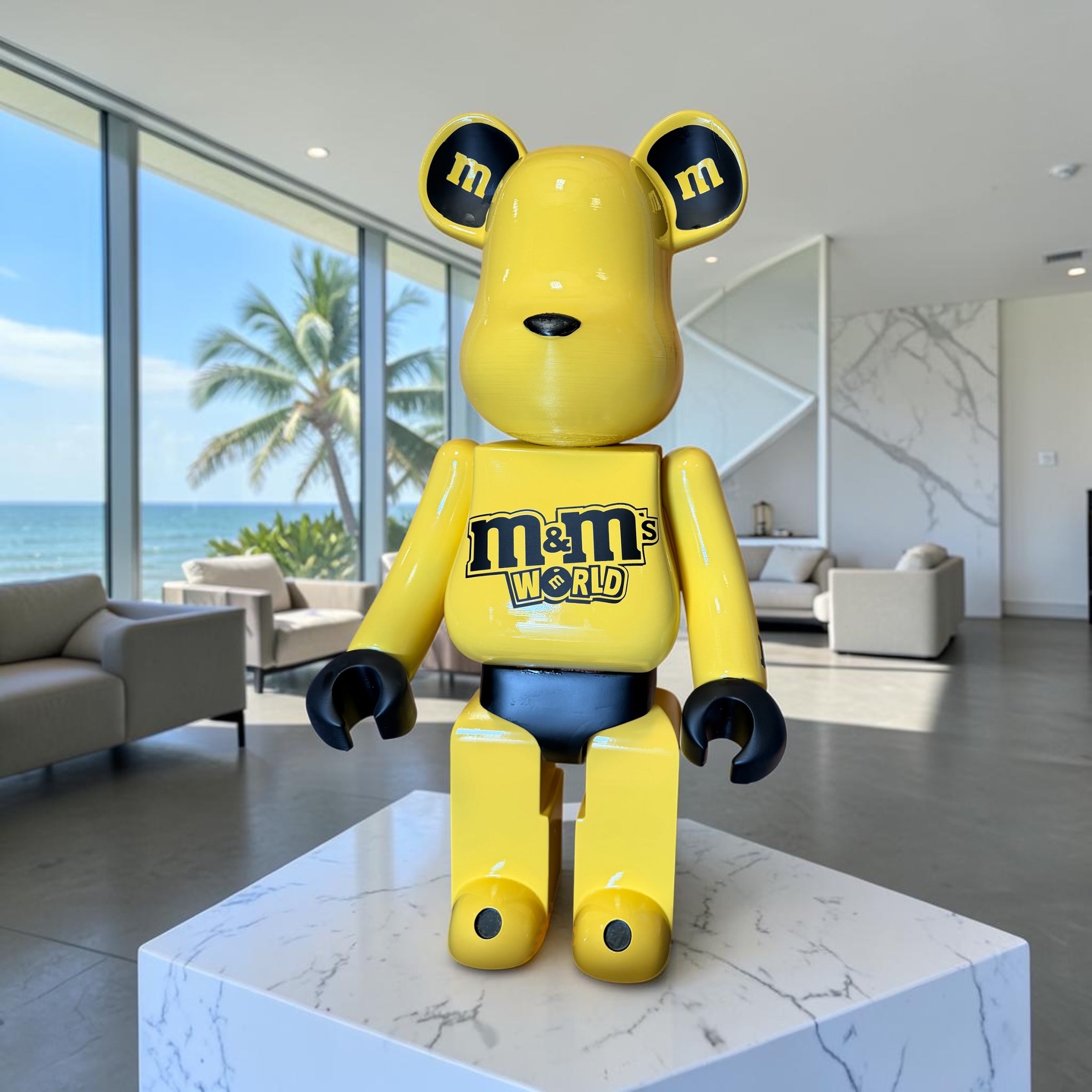 BEARS 70 CM – Édition M&M's Jaune | Art Urbain par Guillaume Anthony