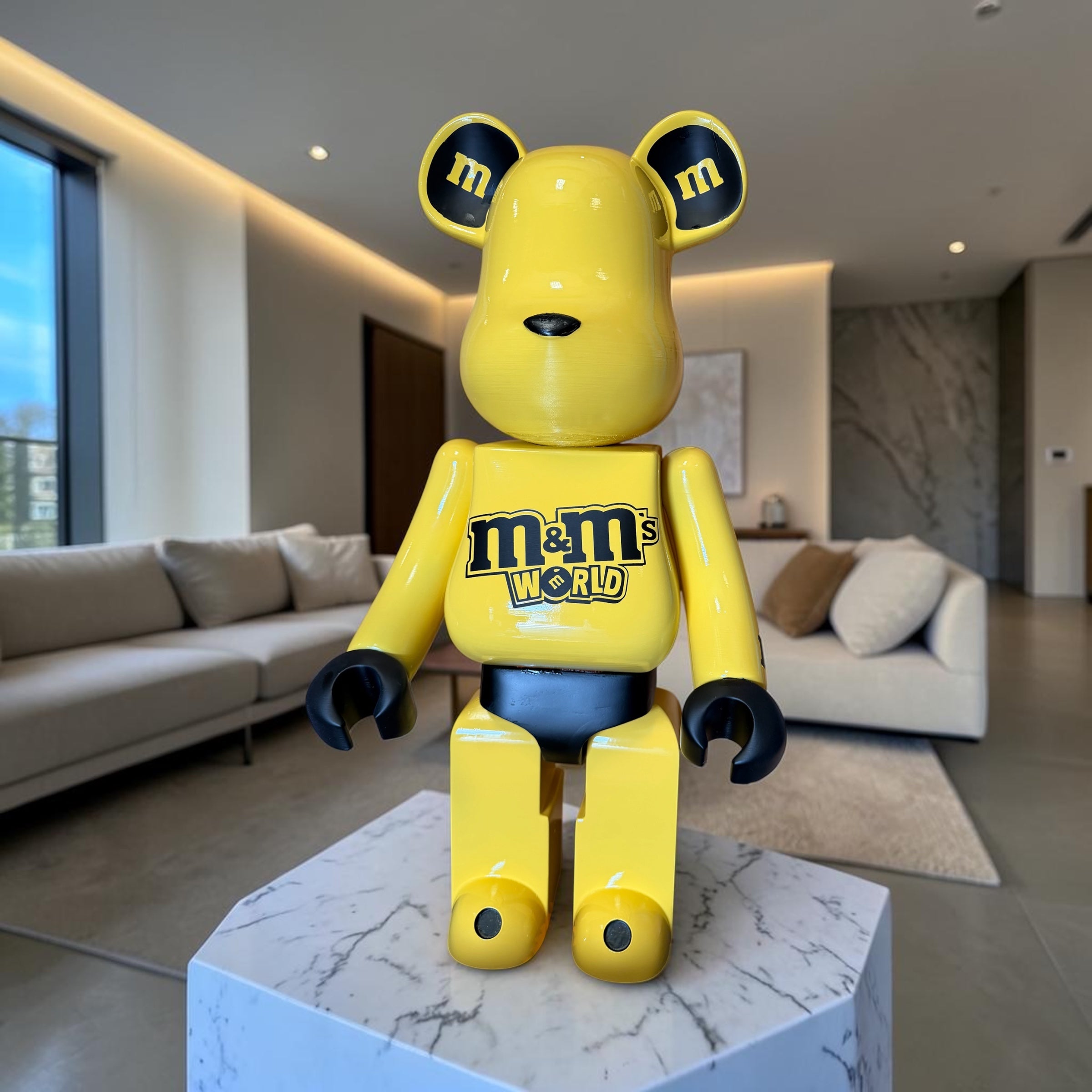 BEARS 70 CM – Édition M&M's Jaune | Art Urbain par Guillaume Anthony