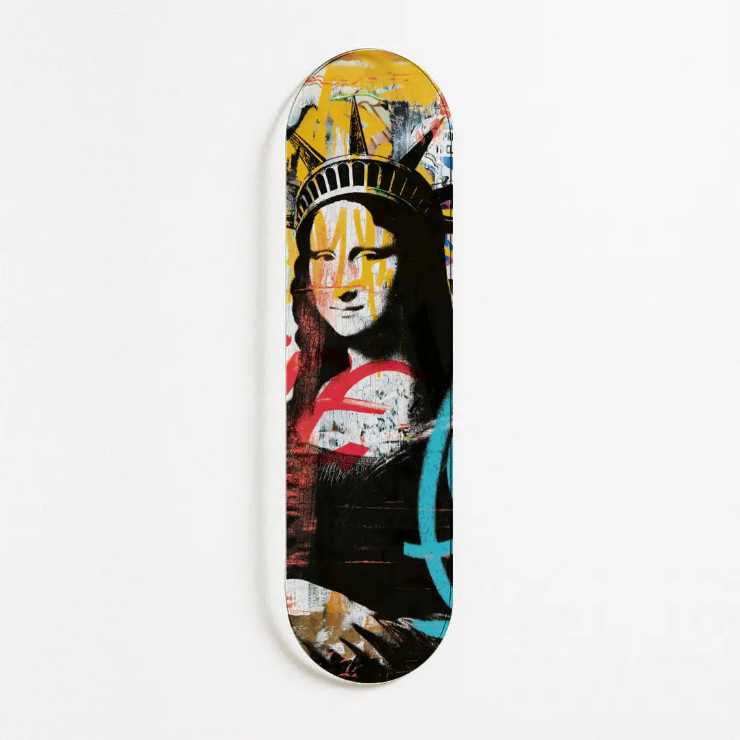 Skateboard Mural Lumineux "Liberty Mona"